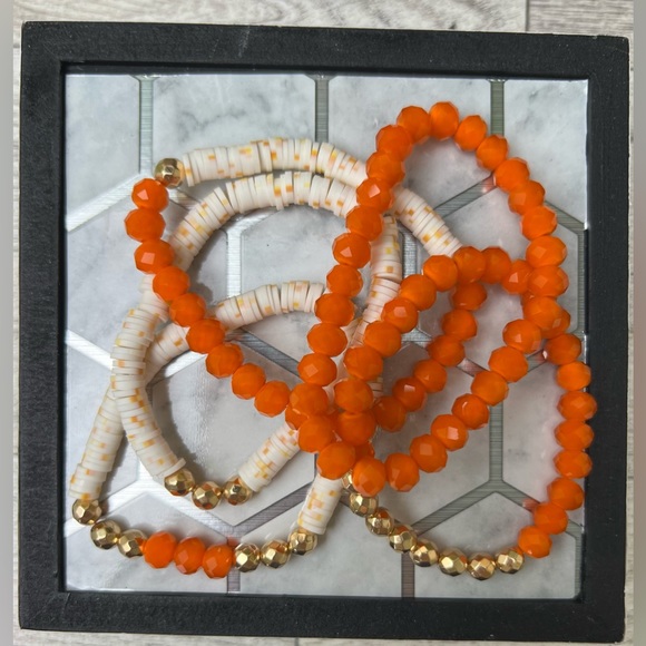 Colorful Boho Chic Stacked Bracelet Set of Ten- Summer Layered Bead Bracelets Se - Picture 7 of 13